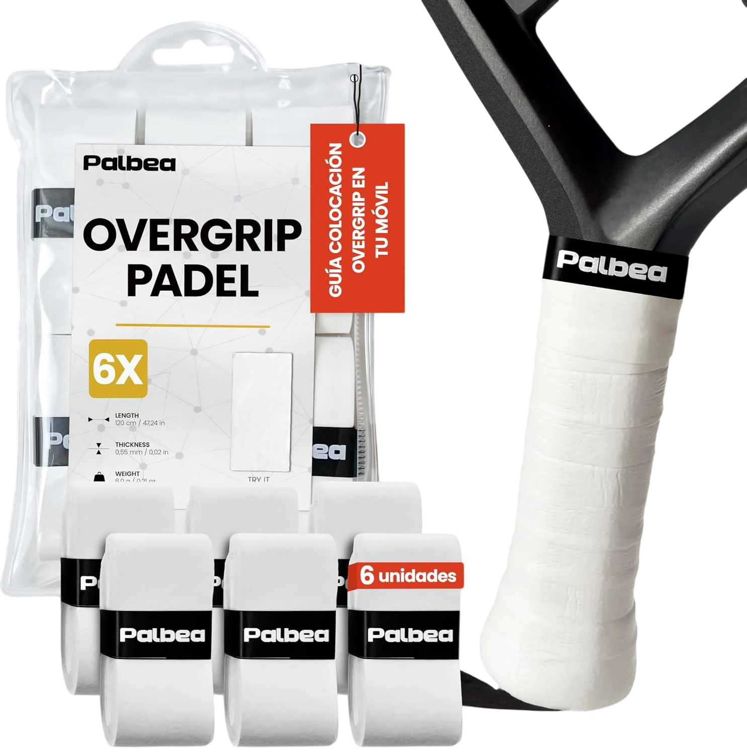 Palbea Overgrips Blancos (Pack de 6)